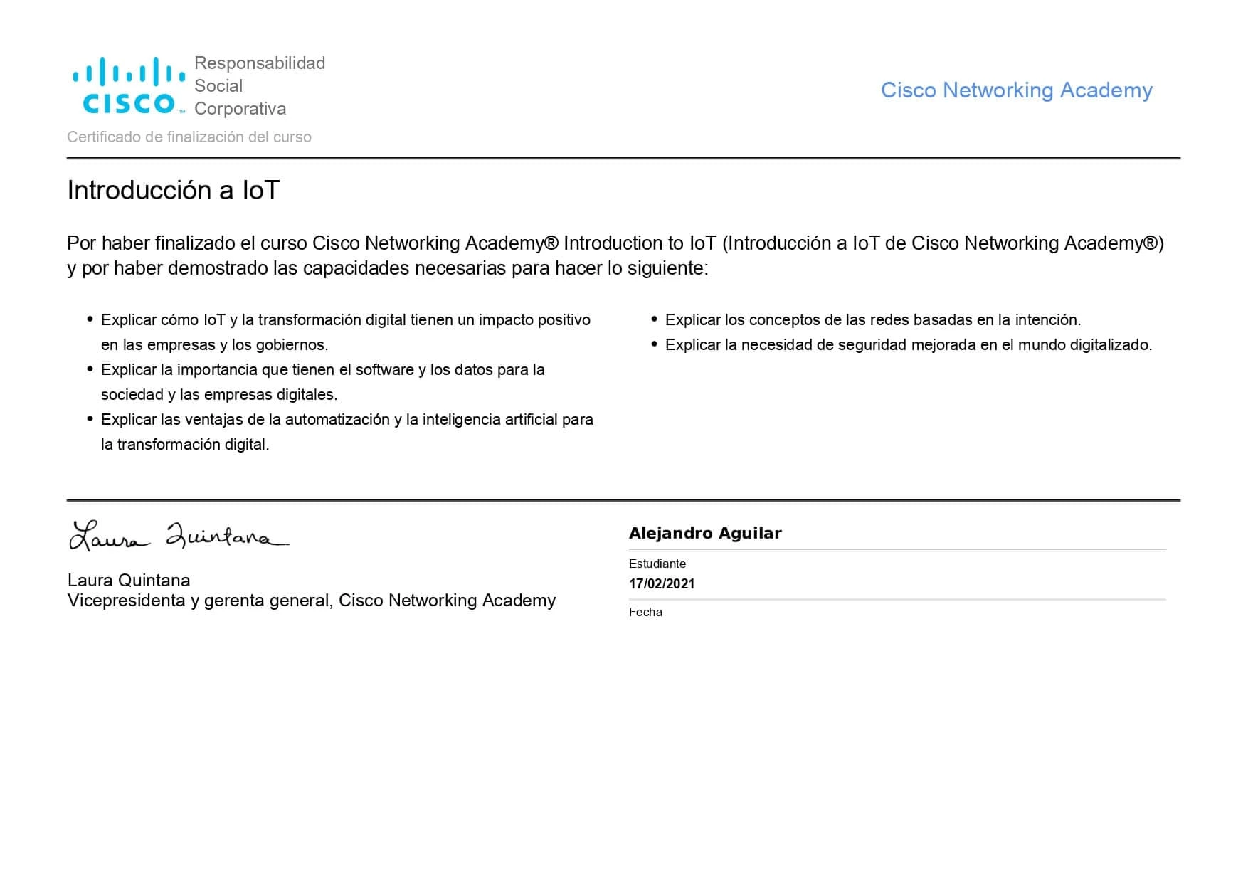 Certificado de Introducción a IoT