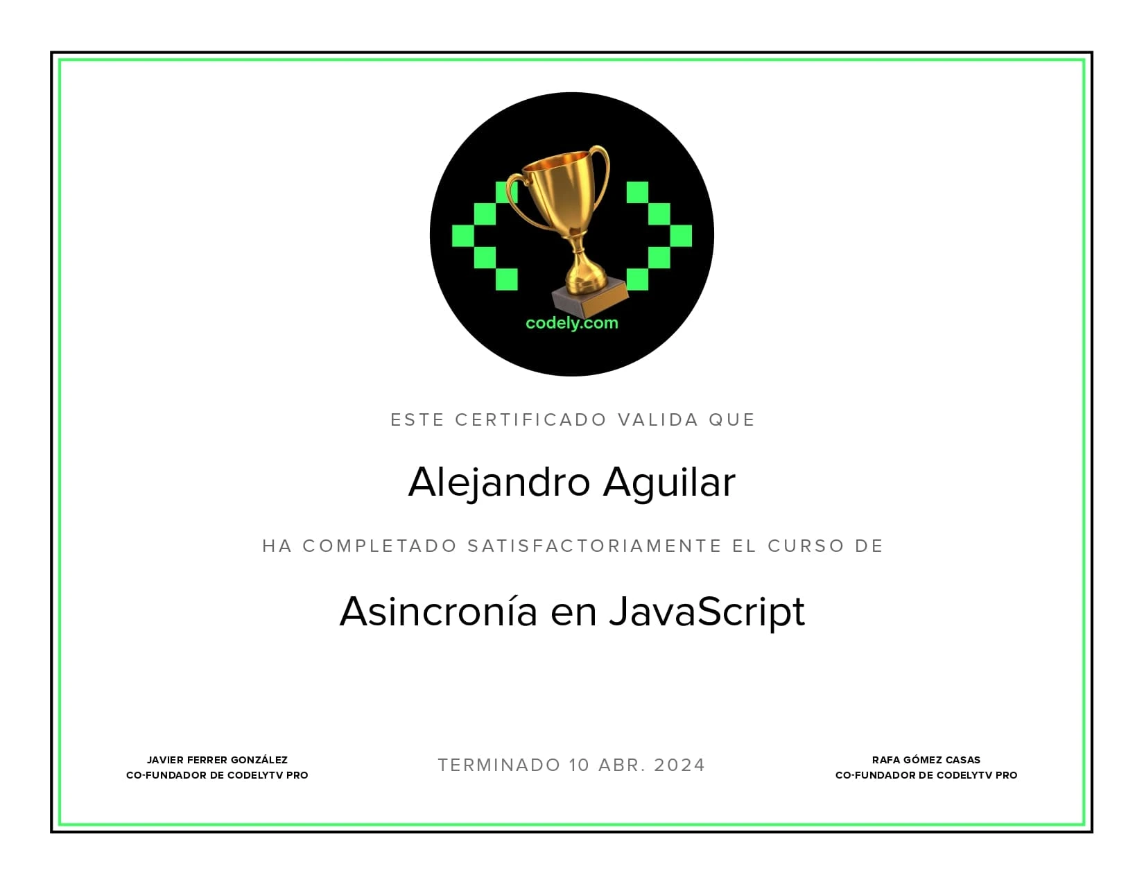 Certificado de Asincronía en JavaScript