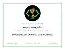 Certificado de Modelado del dominio: Value Objects