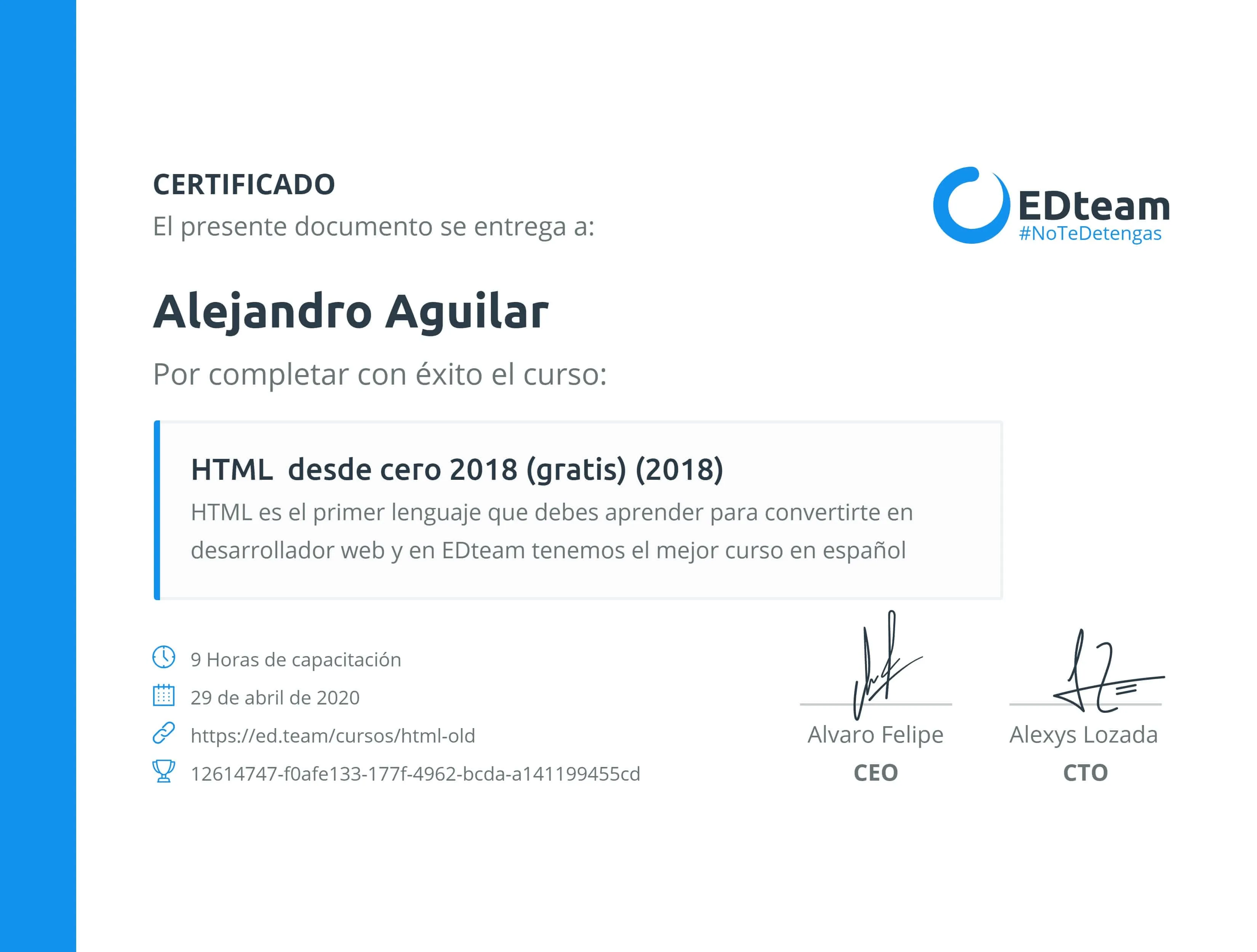 Certificado de HTML desde cero
