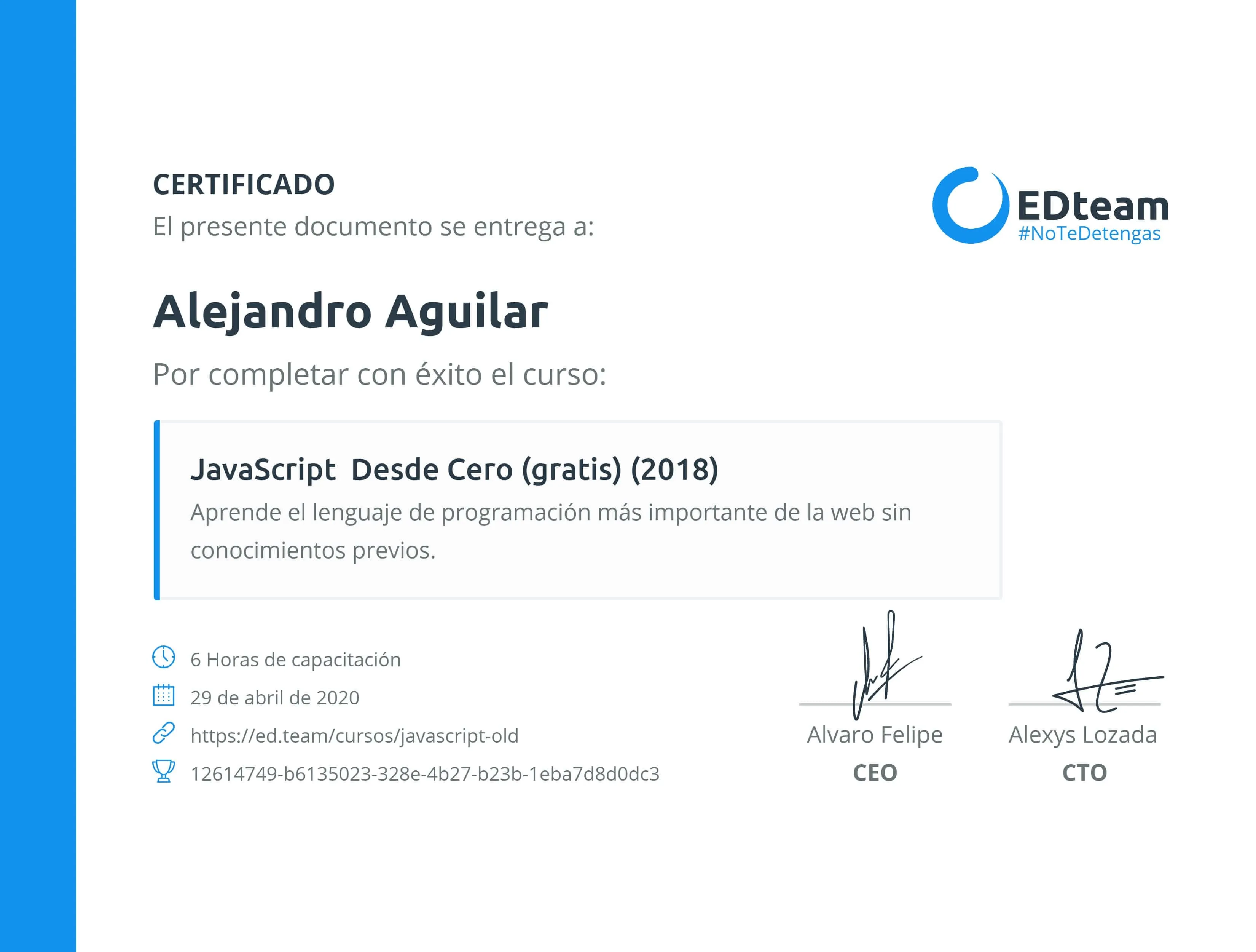 Certificado de Javascript desde cero