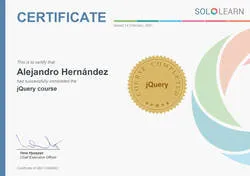 Certificado de jQuery course