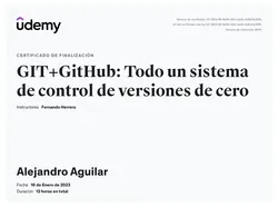 Certificado de GIT + GitHub: Todo un sistema de control de versiones de cero