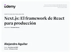 Certificado de Next.js: El framework de react para producción