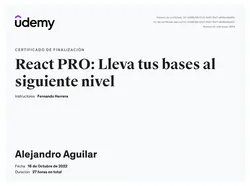 Certificado de React: PRO: lleva tus bases al siguiente nivel