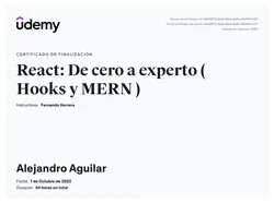 Certificado de React: De cero a experto Hooks y MERN