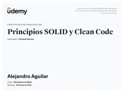 Certificado de Principios SOLID y Clean Code